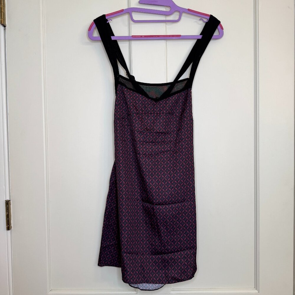 Intimately Free People All Mine Printed Mini Dress Black Purple Size XS NWT